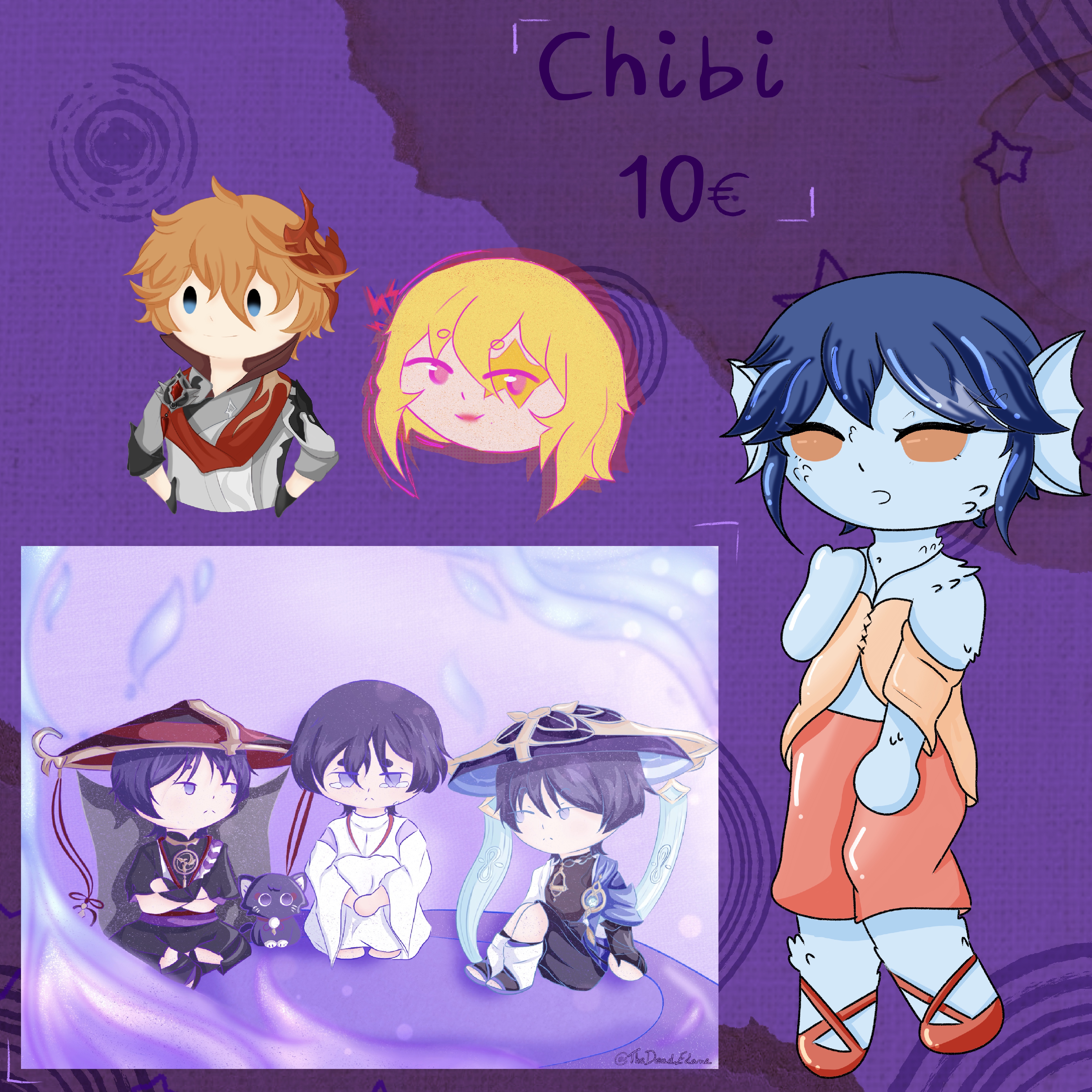 Chibi lumineux clair de lune par TheDeadeDane – chibi commission pastel gothique