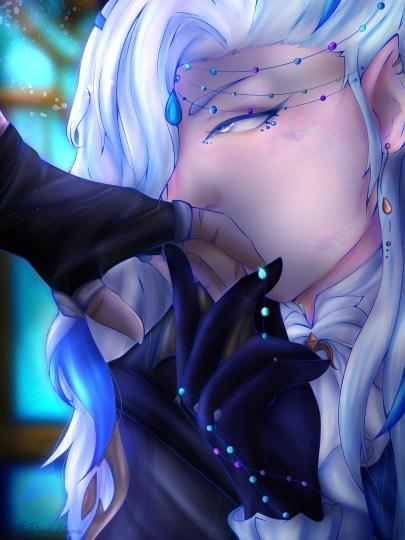 Portrait digital pastel 04 par TheDeadeDane – elegant gothic character commission